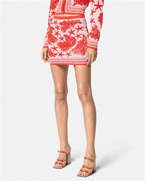 Versace: Pink Barocco Sea Miniskirt 